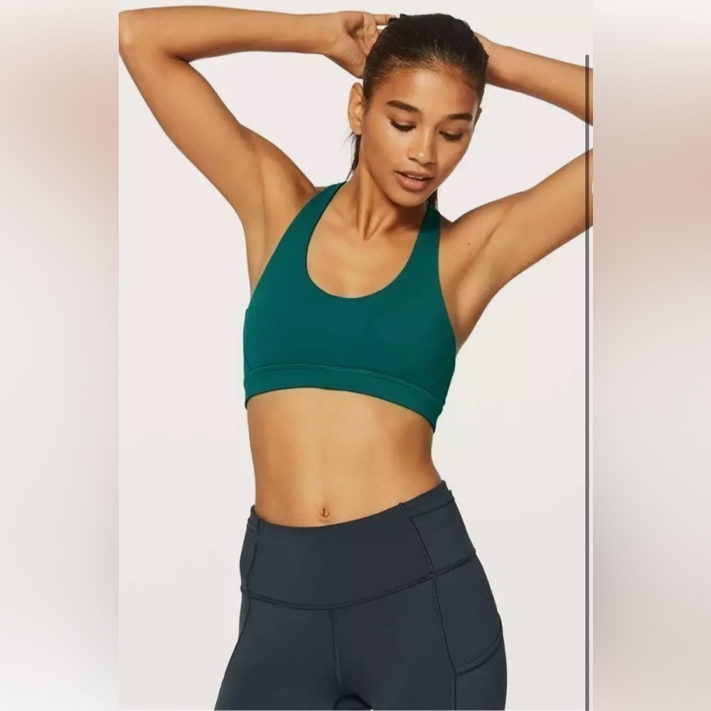 LULULEMON BREAK FREE BRA IN TEAL GREEN womens